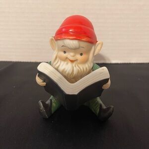 Homco Festive Elf Dressed in Red and Green